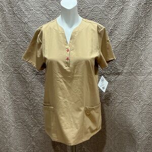 Elegant Tan Scrub Top for Women